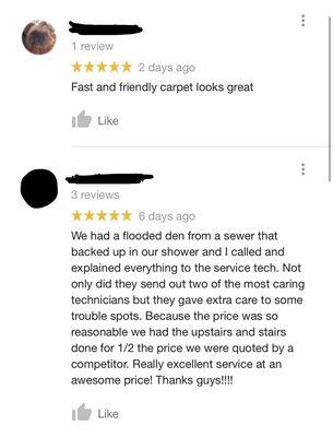 5 star reviews!