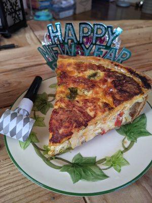 Green chile quiche, for New Years day breakfast.