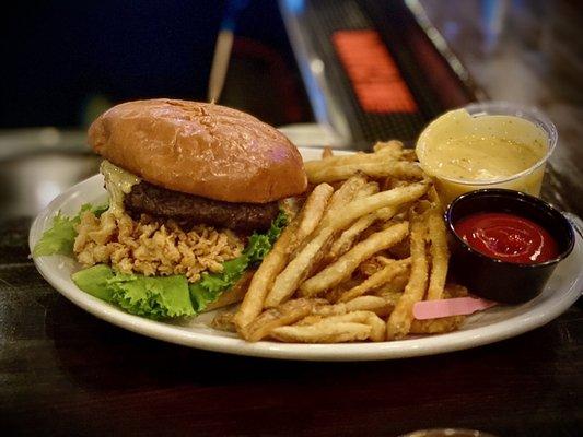 Beer cheese burger