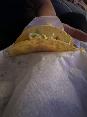 Another angle of a sad $2.53 taco.