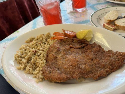 Jaggerschnitzel and Rice