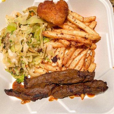 Skirt steak and pepper fries