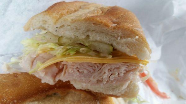 Turkey and cheese hoagie