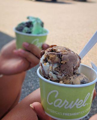 2 kiddie cups-- mint Oreo, cold brew oreo & PB Choco Ripple