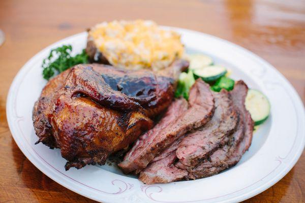 Smokehouse Combo with Avocado Smoked 1/2 Chicken and Avocado Smoked Tri tip