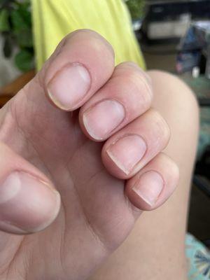 Naked nails and they look good.