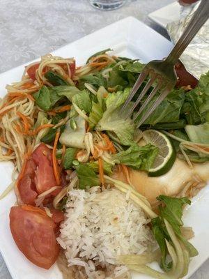 Papaya salad soup.