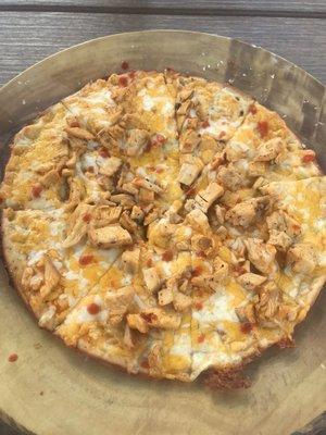 Buffalo Chicken Pizza On A Cauliflower Crust