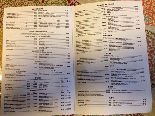 Full menu