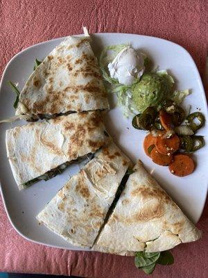 Quesadilla - Mushroom and Spinach