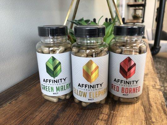 Affinity Kratom (80ct): Green Malay, Yellow Elephant, Red Borneo - $19.99