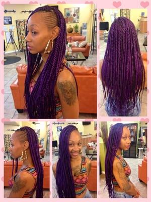 box braids with one side shaved!