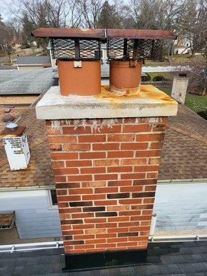 Rusted out flue cap