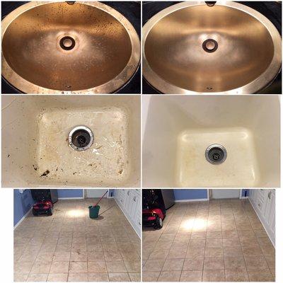 Copper cleaning sink cleaning and floor cleaning