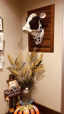 Cow and fall themed decoration