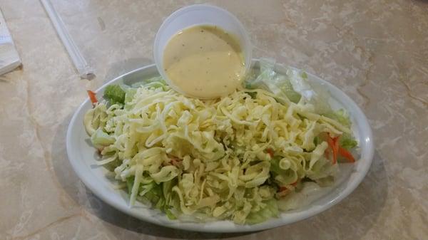 Side salad split for two.