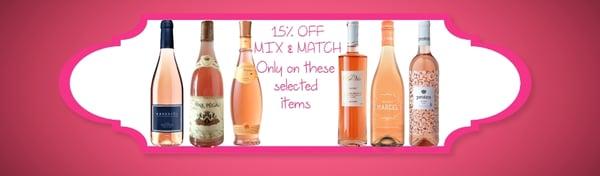 Manor House Cellar offers a 15% discount  MIX & MATCH on selected Rose wines only on pack of Six.