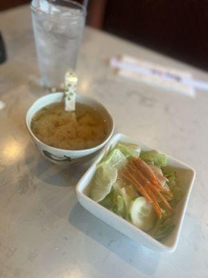 Miso soup and salad