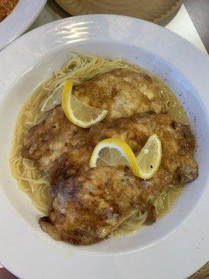 Chicken Francese with Angel Hair