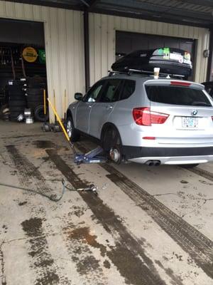 They found the leak in the tire, repaired very quickly. Very friendly professional shop. No charge for the repair!