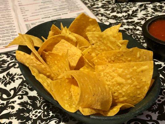 Thick chips that don't break when you pile on the beans and rice.