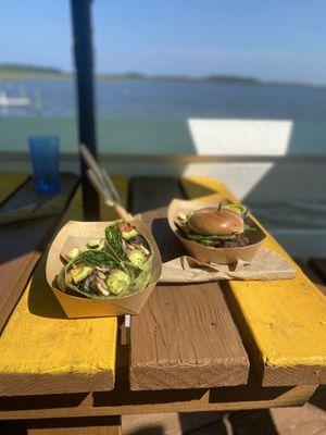 Yellow Fin Tuna Sandwich and portabella mushroom wrap