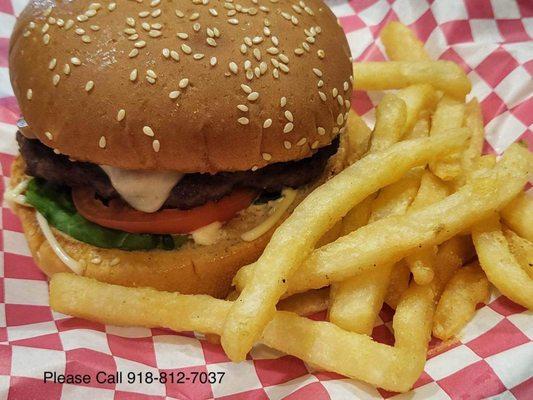 Cheeseburger sandwich with fries $8.99