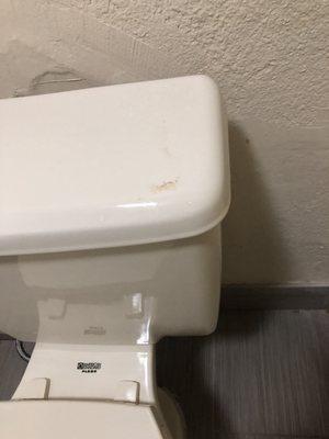 Dirt on toilet.