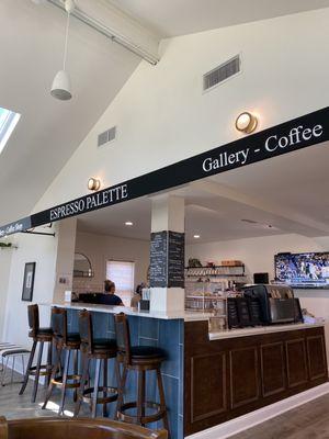 Indoor awning over the bar area