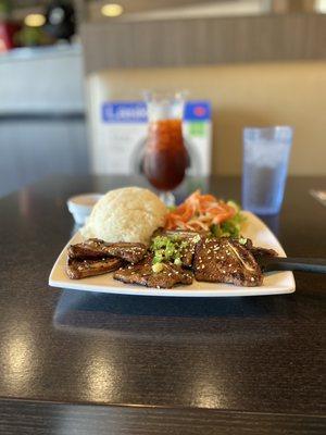 This galbi rib rice plate was really good!