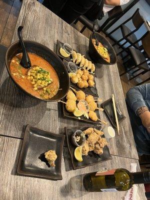 Miso Ramen, Chicken Karaage, Chicken Karaage, shrimp appetizers