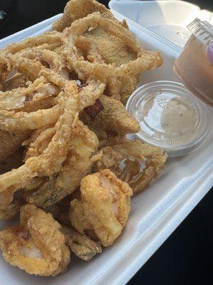 Fried Fish, Shrimp and Onion Rings