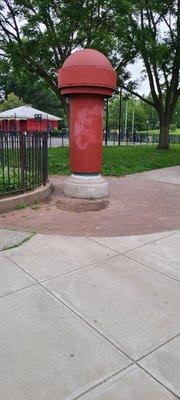 Whose idea was it the make Clifford The Big Red Dog's... well, you know... as the official greeter to the park?