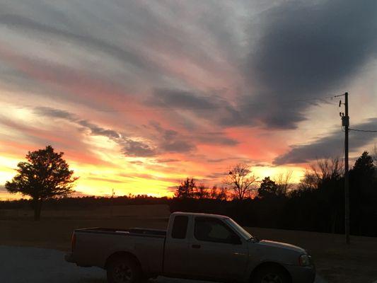 The sunset at Gravity BrewWorks