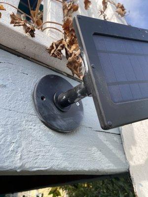 Solar panel with screws carelesssly removed  by best care.