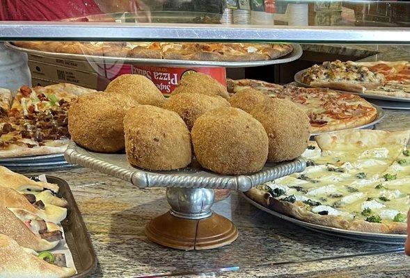 Arancini- traditional Italian risotto balls, yum!