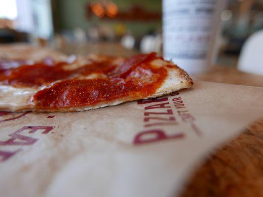 Edge of thin crust Classic pizza