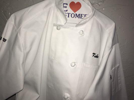 Had them add my name and business I work for on a chef jacket I got from them total was only $55 including embroidery.