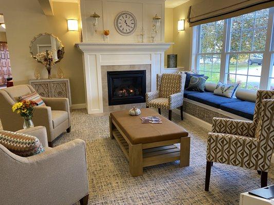 A cozy spot to read or socialize, especially in the Vermont winters.