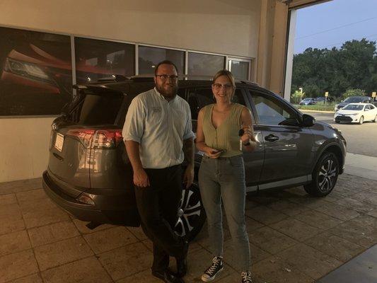 Our daughter and Ken Boggs, with her 2016 RAV4.