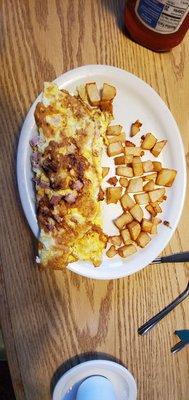 Ham and cheese omelet.