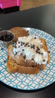 Chocolate Chip French Toast and Sausage(Kids Menu!) so much food, and it was delicious!!