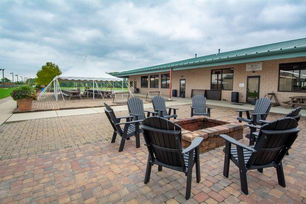 Back patio with firepit