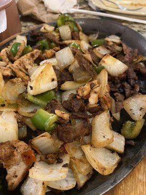 Chicken and beef fajitas