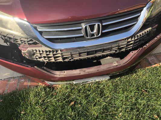 Damage to my front bumper