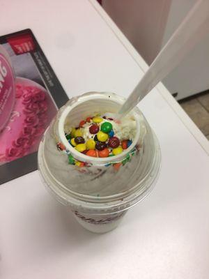 Carvalanche with m&m's.  Ask for all the toppings u want, they are free!