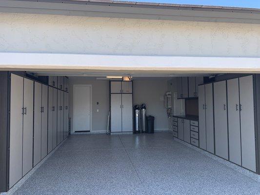 Garage Floor and new cabinets!