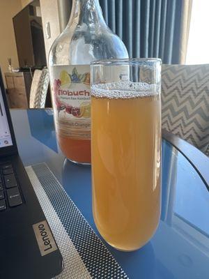 Glass of kombucha