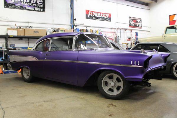 Suede purple 57 Chevy by MetalWorks