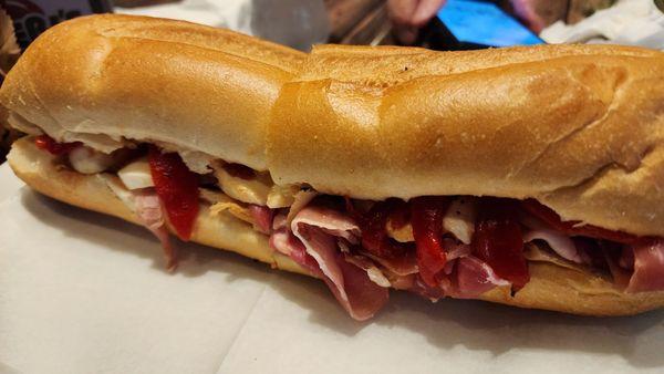 Prosciutto and mozzarella sub